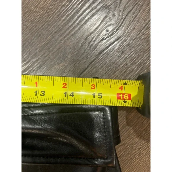 Bailey 44 Black Vegan Leather Belted Midi Skirt A-Line NWT Size Medium Women's - Picture 4 of 5